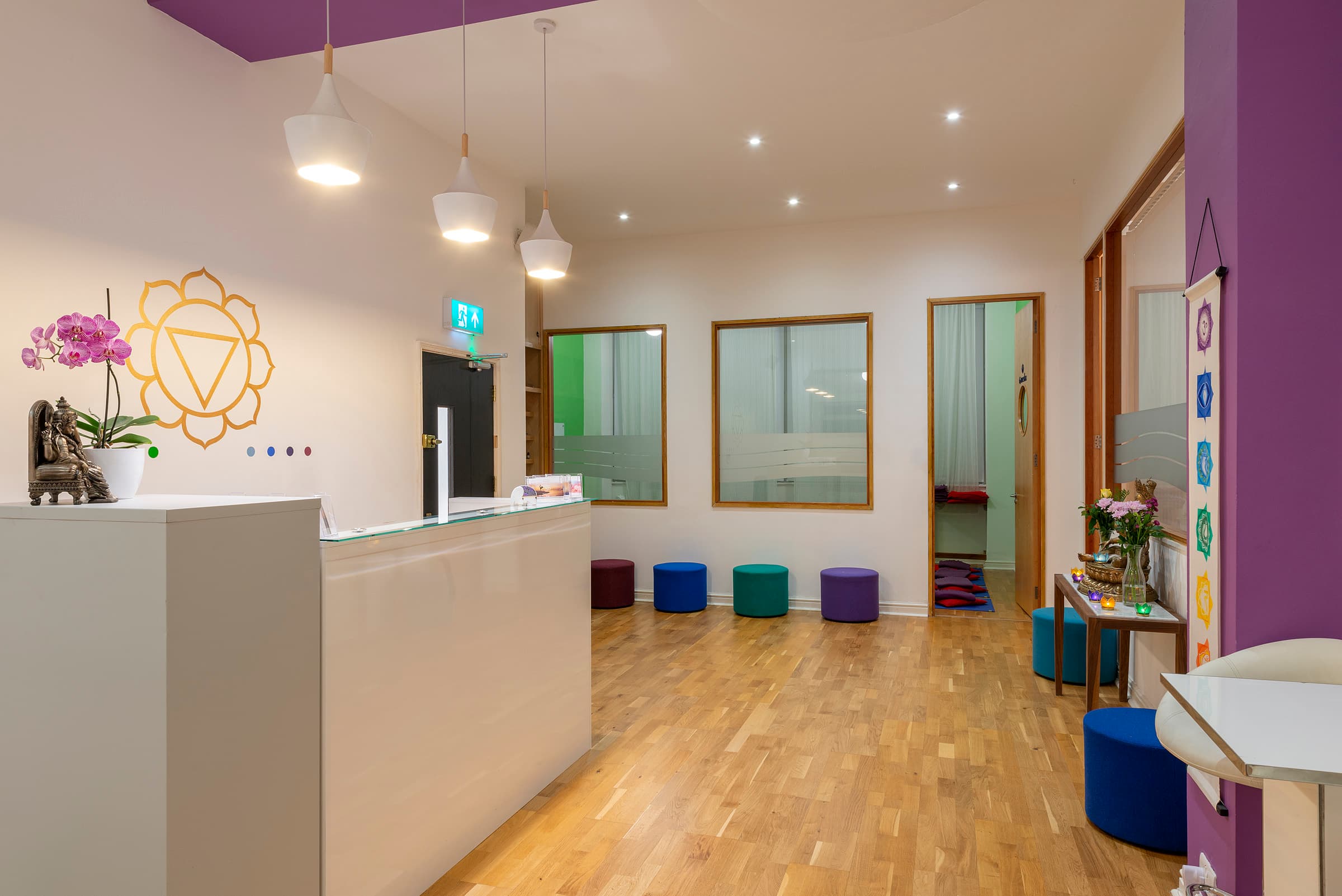 Reception desk and seating area